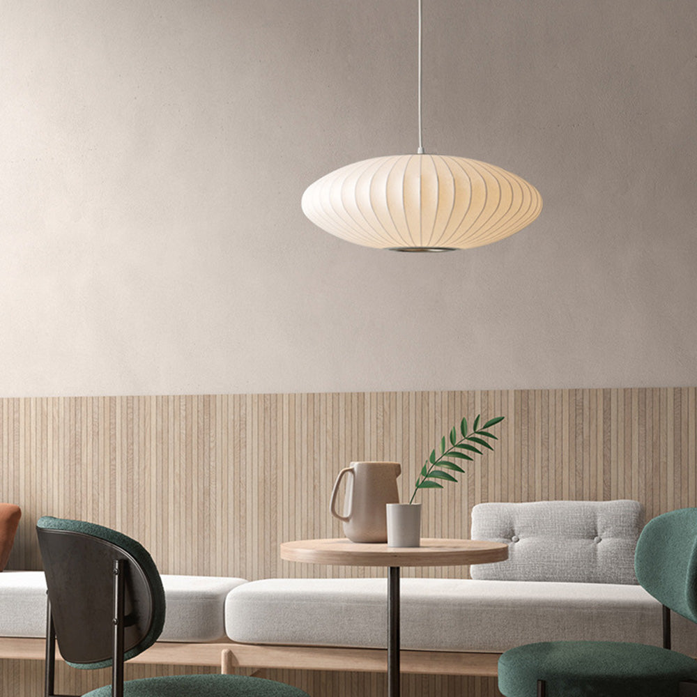 Japandi Silk Pendant Lamp for Elegant Illumination – Perfect Hanging Lights for Dining or Living Room 6