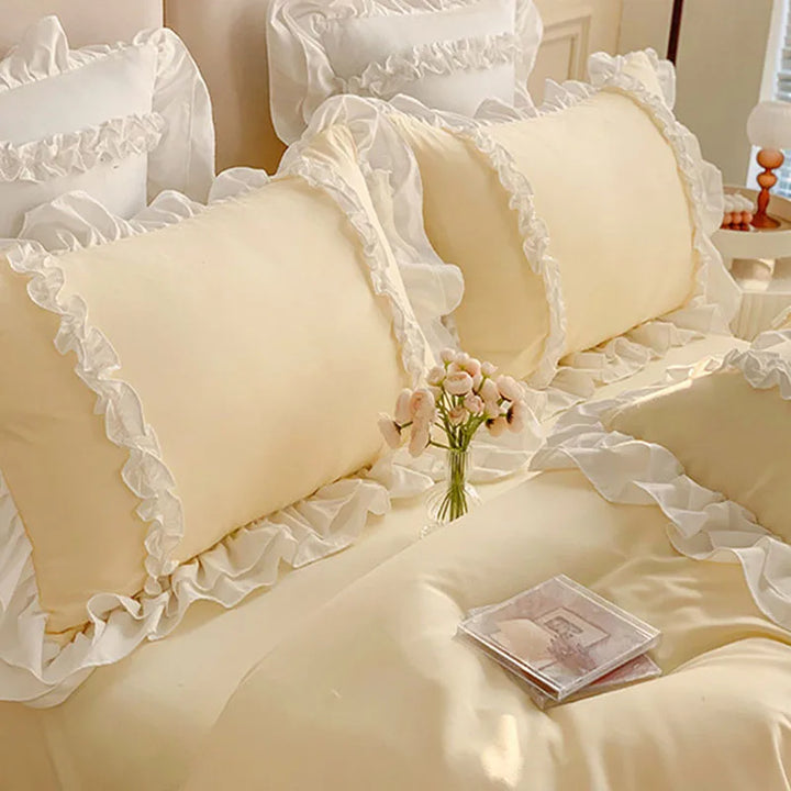 Korean Princess Lolita Bedding Set – Elegant Cotton Duvet Covers with Lace Accents for Cozy Bedrooms 4