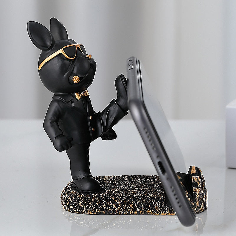 Kung Fu Bulldog Mobile Phone Stand – Fun Desk Accessory for Dog Lovers 0
