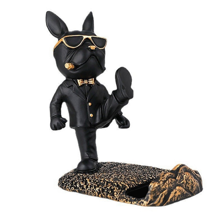 Kung Fu Bulldog Mobile Phone Stand – Fun Desk Accessory for Dog Lovers 1