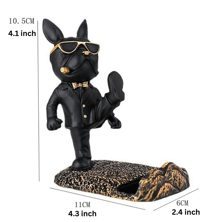 Kung Fu Bulldog Mobile Phone Stand – Fun Desk Accessory for Dog Lovers 4