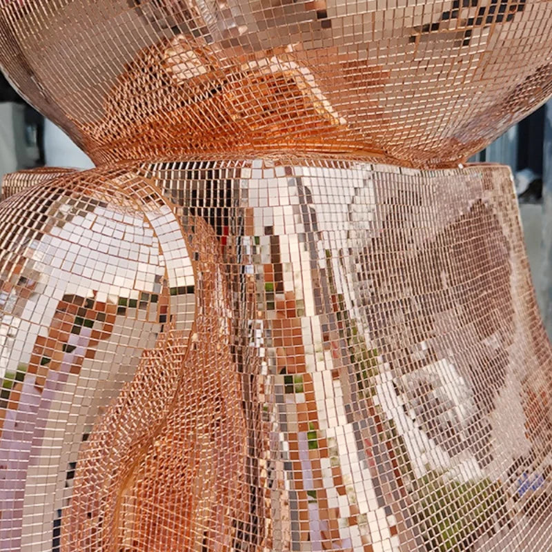 Large Bear Figurine with Disco Mirror Finish – Playful Resin Sculpture for Living Room Decor 4