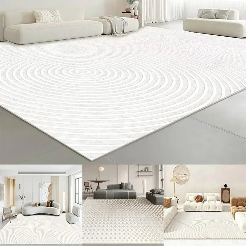 Large Beige Washable Area Rug – Soft and Stylish for Living Room or Bedroom 1