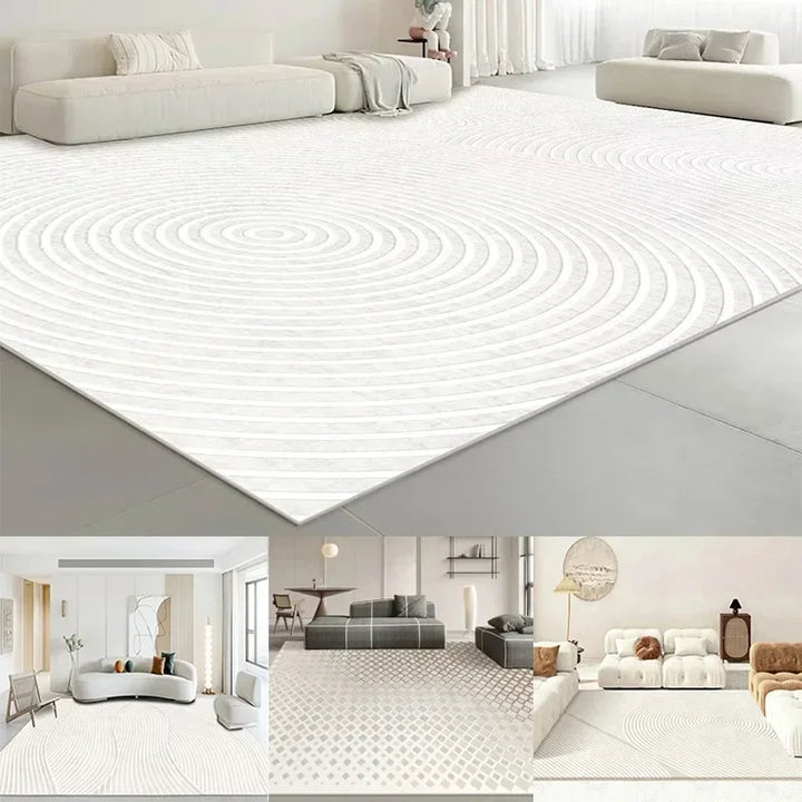 Large Beige Washable Area Rug – Soft and Stylish for Living Room or Bedroom 1