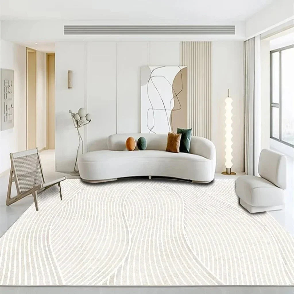 Large Beige Washable Area Rug – Soft and Stylish for Living Room or Bedroom 11