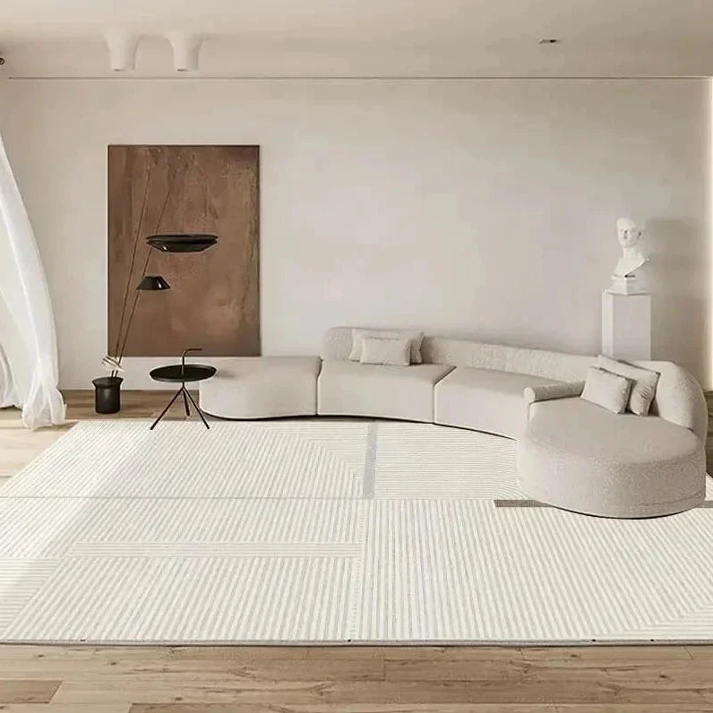 Large Beige Washable Area Rug – Soft and Stylish for Living Room or Bedroom 4