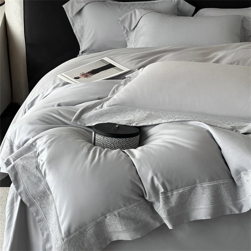 Luxurious 800TC Egyptian Cotton Bedding Set – Soft Duvet Cover and Sheets for Queen or King Size 0