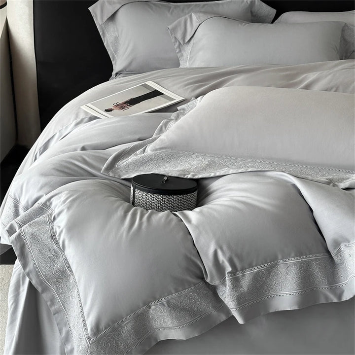Luxurious 800TC Egyptian Cotton Bedding Set – Soft Duvet Cover and Sheets for Queen or King Size 0