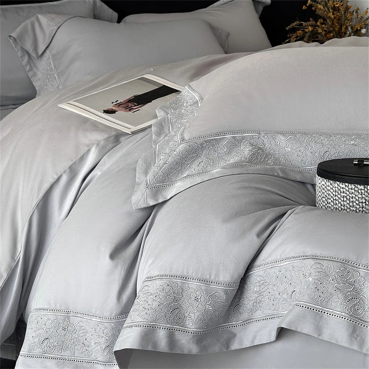 Luxurious 800TC Egyptian Cotton Bedding Set – Soft Duvet Cover and Sheets for Queen or King Size 4