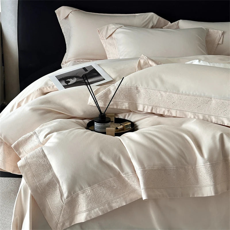 Luxurious 800TC Egyptian Cotton Bedding Set – Soft Duvet Cover and Sheets for Queen or King Size 6