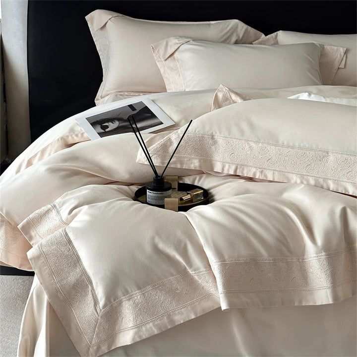 Luxurious 800TC Egyptian Cotton Bedding Set – Soft Duvet Cover and Sheets for Queen or King Size 6