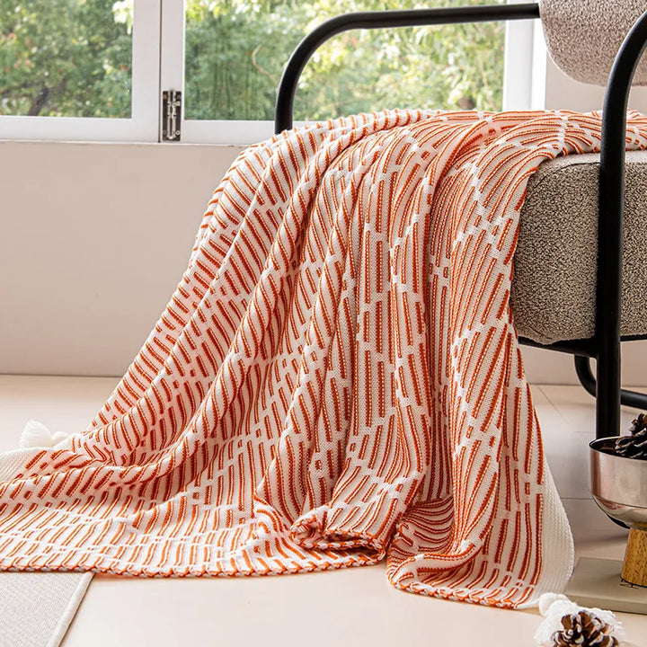 Luxurious Knit Throw Blanket with Tassels – Cozy Decor for Sofa or Bed 7