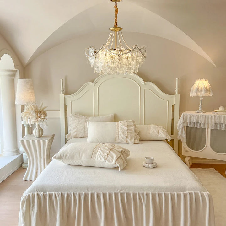Luxurious Velvet Bedding Set with Lace Ruffles – Cozy Duvet Covers for Elegant Winter Decor 5