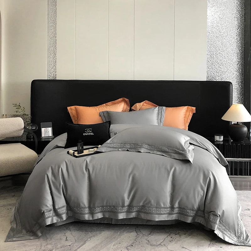 Luxury 1000TC Egyptian Cotton Bedding Set – Complete Duvet Cover and Sheet Set for Queen or King Size 2