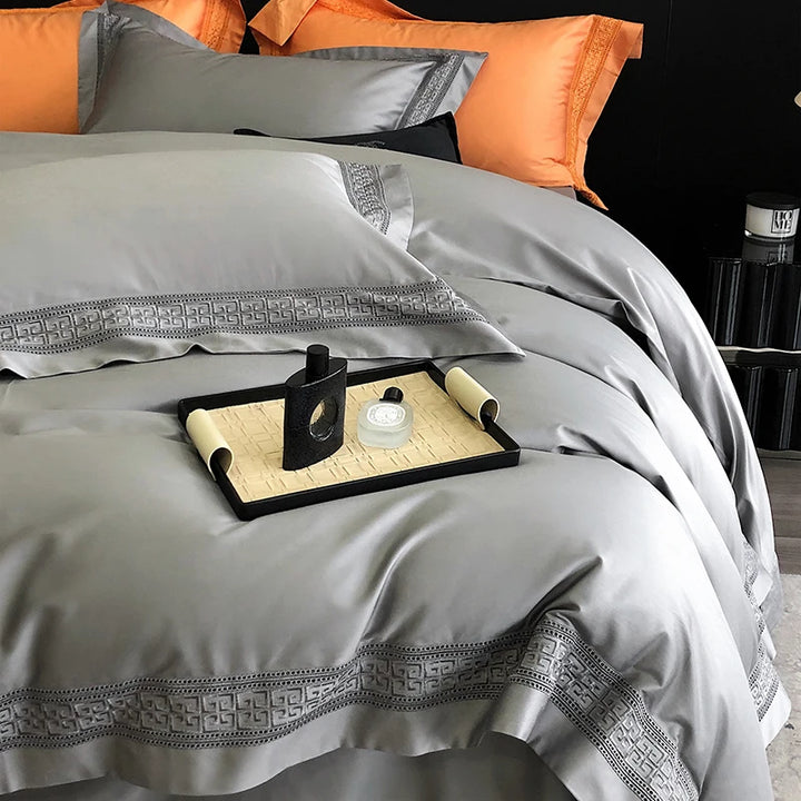 Luxury 1000TC Egyptian Cotton Bedding Set – Complete Duvet Cover and Sheet Set for Queen or King Size 3