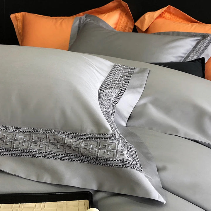 Luxury 1000TC Egyptian Cotton Bedding Set – Complete Duvet Cover and Sheet Set for Queen or King Size 4
