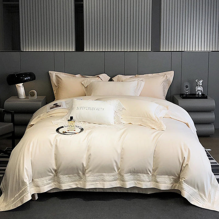 Luxury 1000TC Egyptian Cotton Bedding Set – Complete Duvet Cover and Sheet Set for Queen or King Size 8