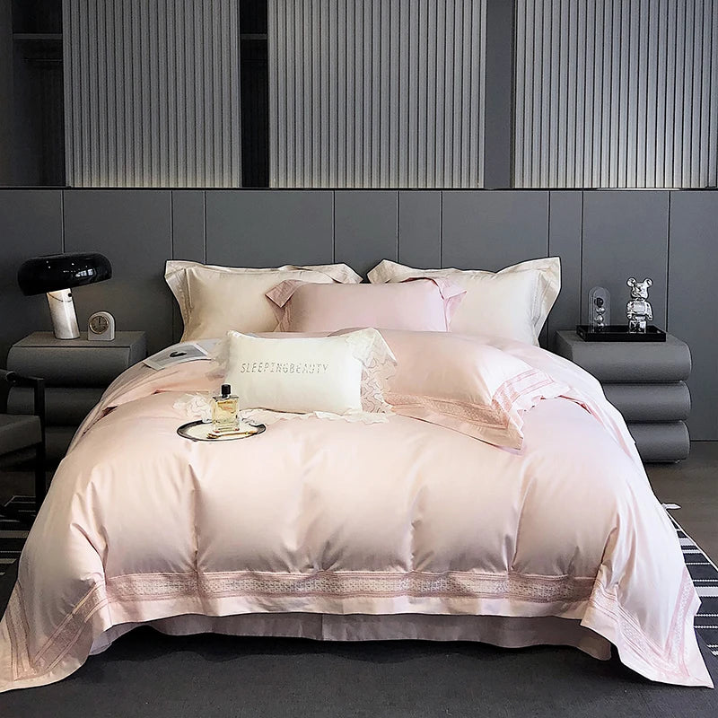 Luxury 1000TC Egyptian Cotton Bedding Set – Complete Duvet Cover and Sheet Set for Queen or King Size 9