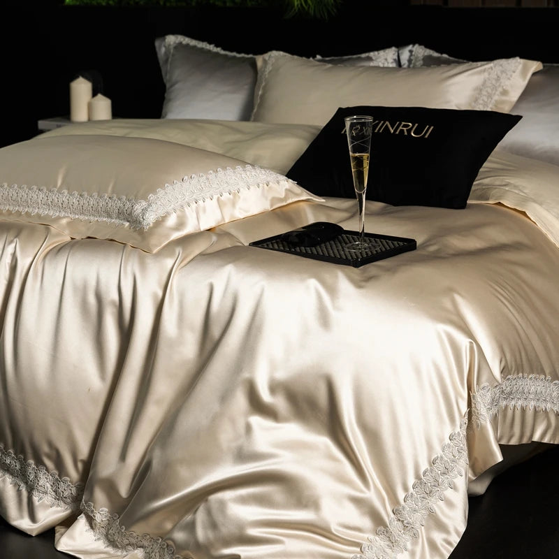 Luxury Egyptian Cotton Bedding Set with Duvet Cover and Sheets – Soft and Elegant for Queen or King Size Beds 0