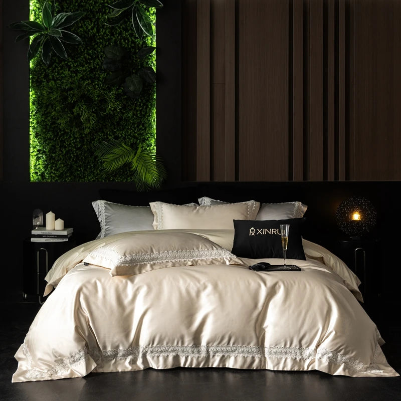 Luxury Egyptian Cotton Bedding Set with Duvet Cover and Sheets – Soft and Elegant for Queen or King Size Beds 2