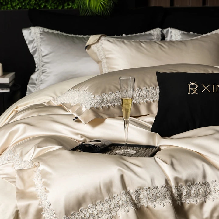 Luxury Egyptian Cotton Bedding Set with Duvet Cover and Sheets – Soft and Elegant for Queen or King Size Beds 4
