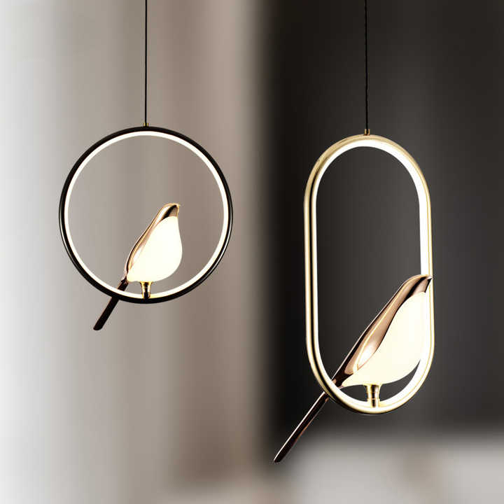 Luxury Glass Pendant Light with Golden Bird Design – Elegant Kitchen Pendant Lighting for Home or Office 1