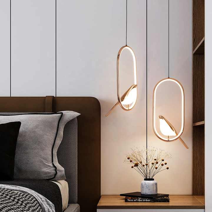 Luxury Glass Pendant Light with Golden Bird Design – Elegant Kitchen Pendant Lighting for Home or Office 2