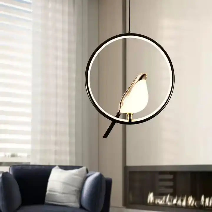 Luxury Glass Pendant Light with Golden Bird Design – Elegant Kitchen Pendant Lighting for Home or Office 5
