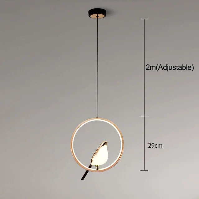 Luxury Glass Pendant Light with Golden Bird Design – Elegant Kitchen Pendant Lighting for Home or Office 7