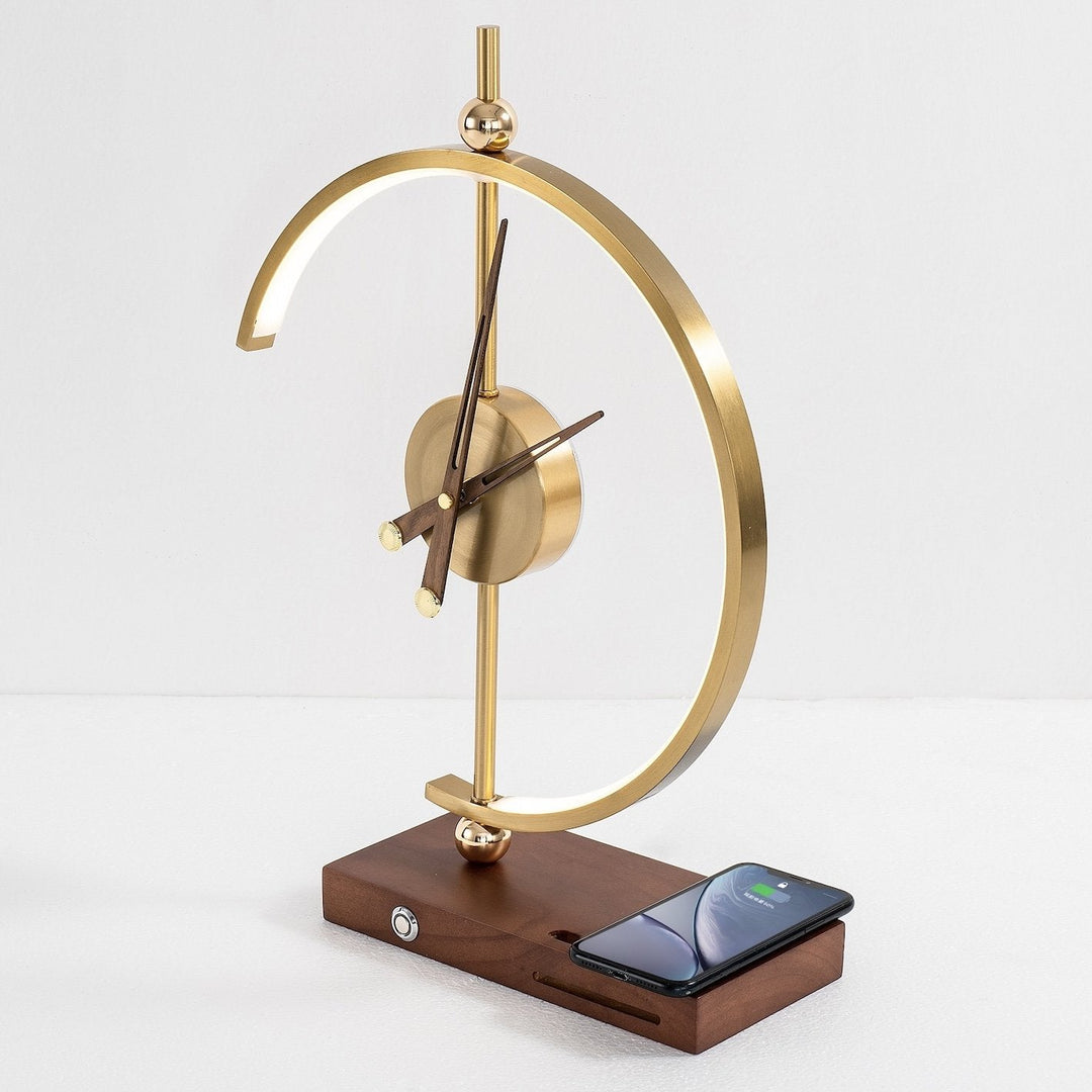 Luxury LED Table Lamp Clock with Wireless Charger – Modern Lighting for Home or Office 3