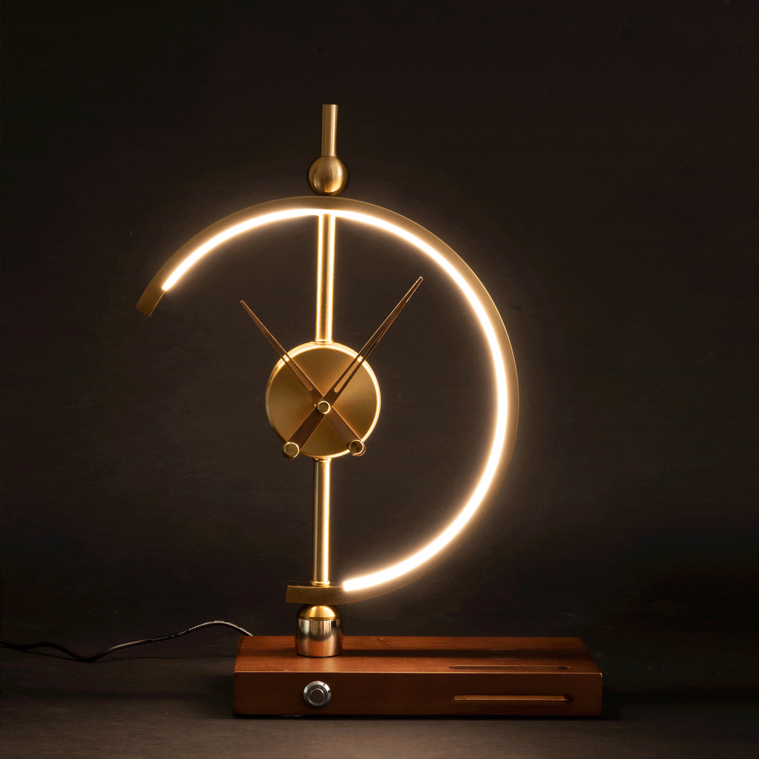 Luxury LED Table Lamp Clock with Wireless Charger – Modern Lighting for Home or Office 4