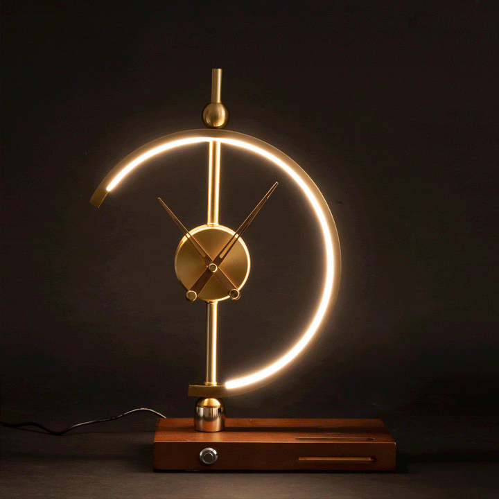 Luxury LED Table Lamp Clock with Wireless Charger – Modern Lighting for Home or Office 4