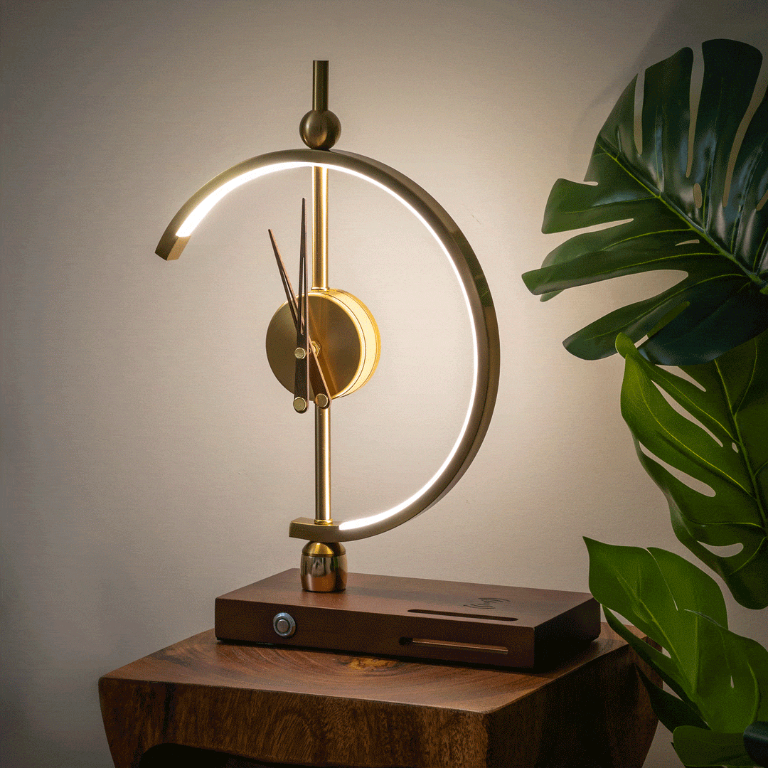Luxury LED Table Lamp Clock with Wireless Charger – Modern Lighting for Home or Office 5