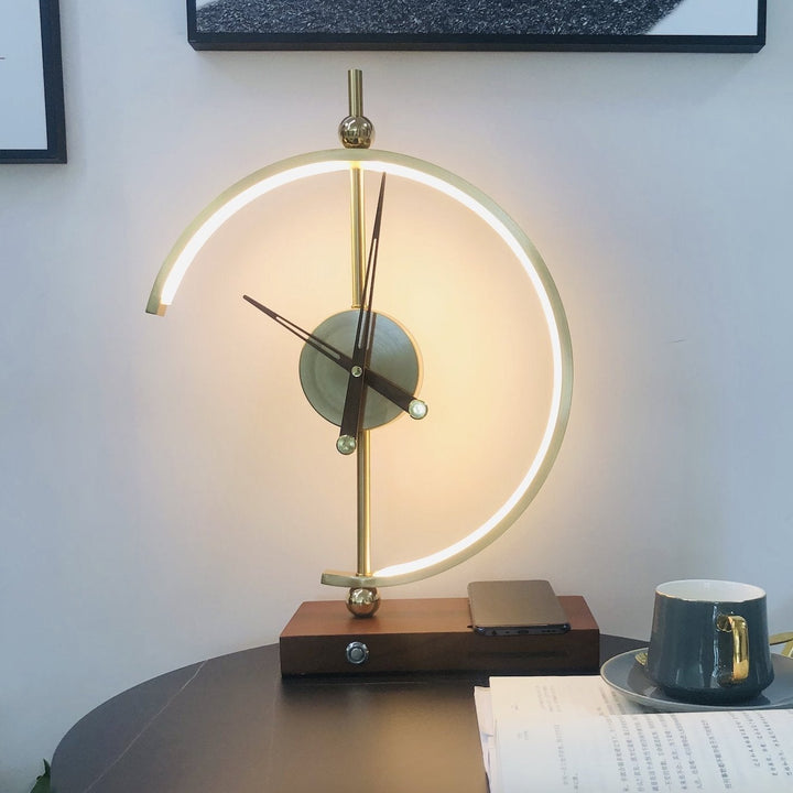 Luxury LED Table Lamp Clock with Wireless Charger – Modern Lighting for Home or Office 6