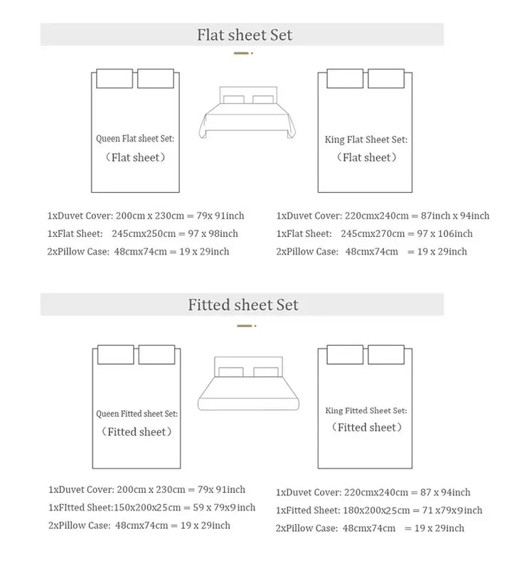 Luxury Lyocell Cotton Bedding Set with Floral Prints – Duvet Cover and Sheet Set for Queen or King Size 1