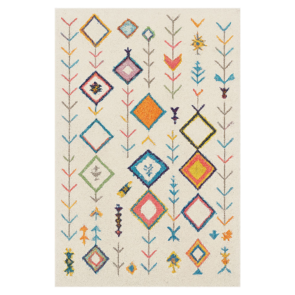 Machine Washable Kilim-Style Area Rug with Non-Slip Backing – Vibrant Retro Boho Design for Indoor or Outdoor Use 0