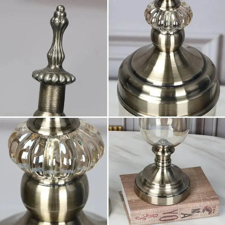 Mahogany Metal and Glass Vase – Elegant Decor for Home and Events 4