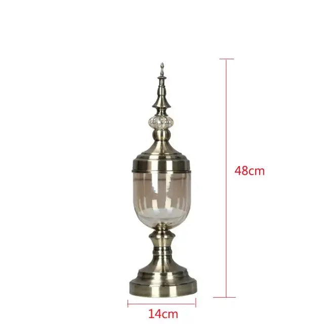 Mahogany Metal and Glass Vase – Elegant Decor for Home and Events 8