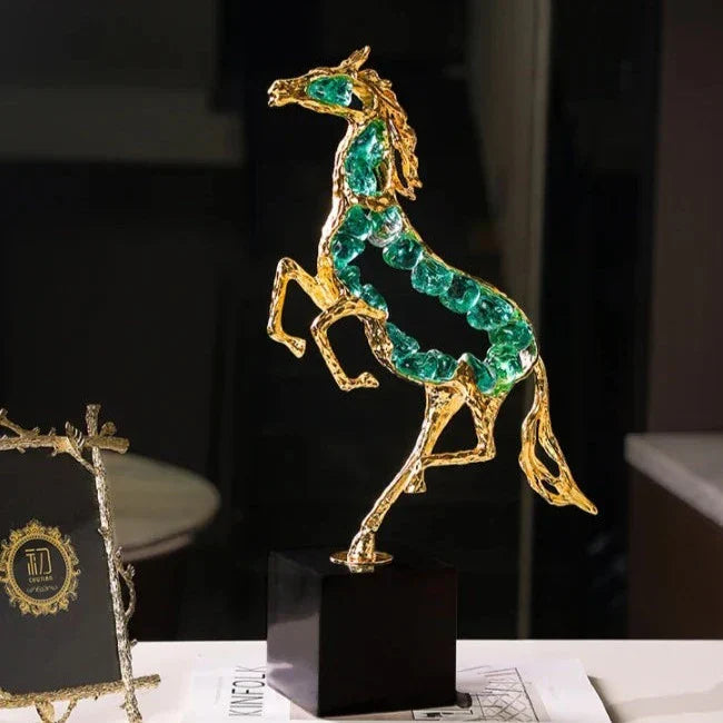 Majestic Running Horse Sculpture in Metal – Elegant Home Decor Accent 0