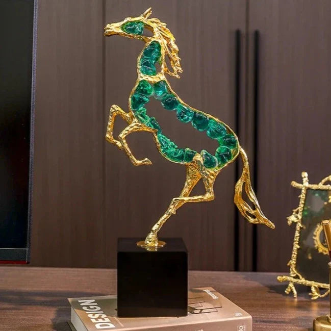 Majestic Running Horse Sculpture in Metal – Elegant Home Decor Accent 1