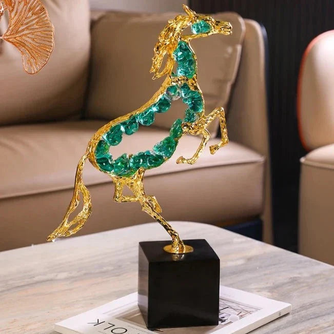 Majestic Running Horse Sculpture in Metal – Elegant Home Decor Accent 2