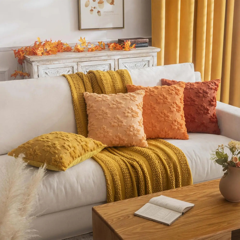 Maple Leaf Fall Throw Pillow Covers 18x18 – Decorative Accent for Autumn Home Decor 5