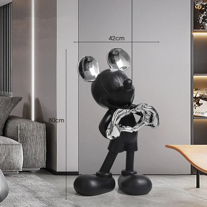 Mickey Mouse Love Heart Resin Statue – Charming Home Decor for Living Room or Gift 10