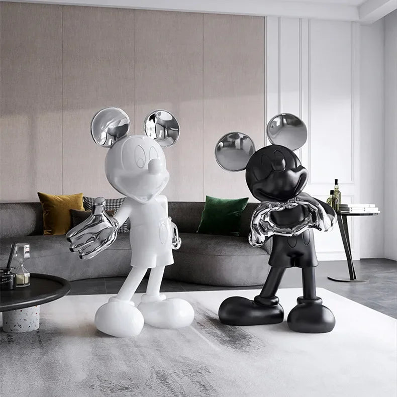 Mickey Mouse Love Heart Resin Statue – Charming Home Decor for Living Room or Gift 3