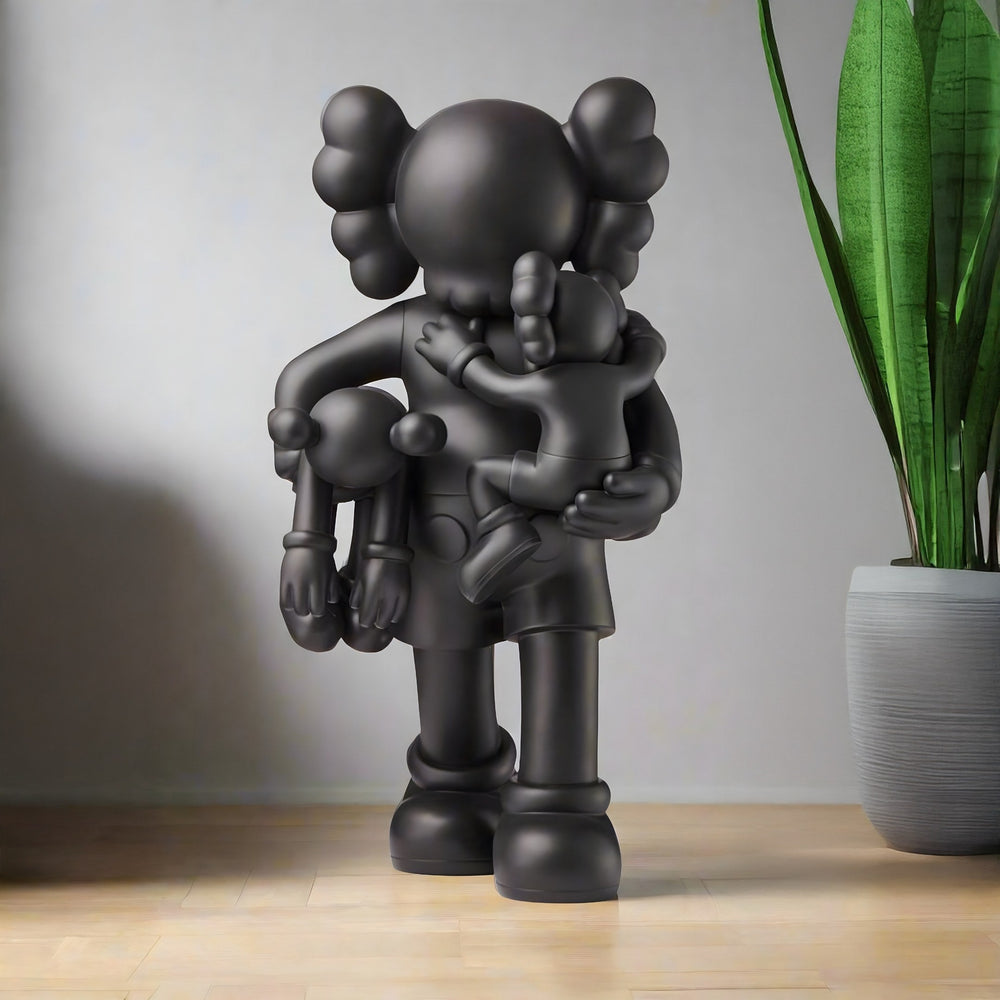 Midnight Black Iconify Family Figure – Modern Polyvinyl Sculpture for Home Decor 1