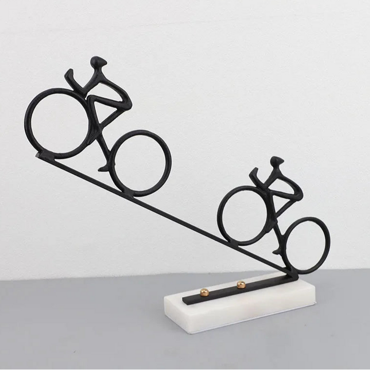 Minimalist Bike Sculpture with Elegant Marble Base – Stylish Decor for Home or Office 0