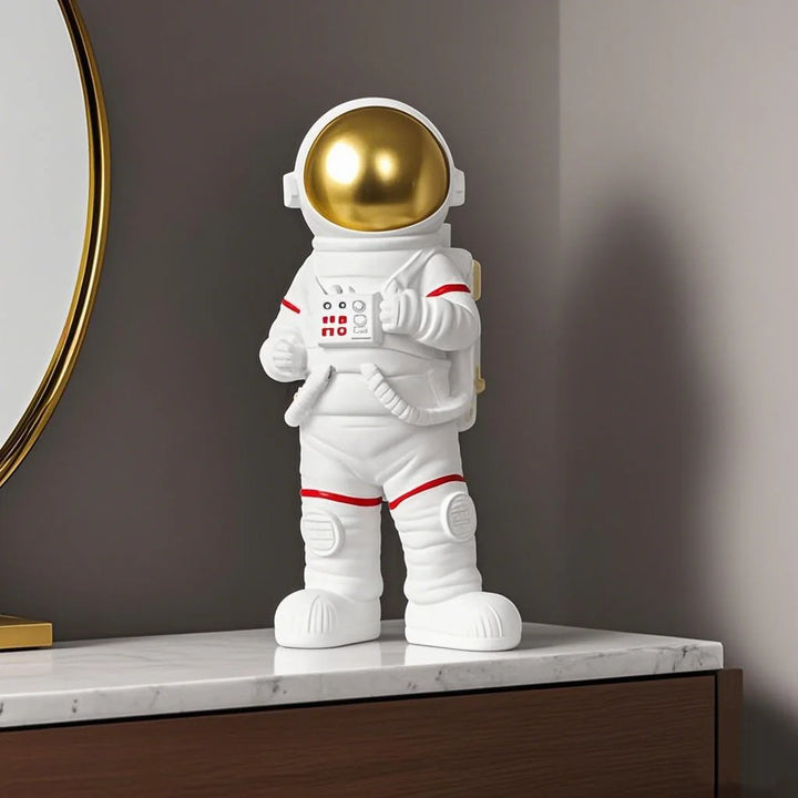 Modern Astronaut Figurine Sculpture – Unique Decor for Bookshelf or Child's Room 0