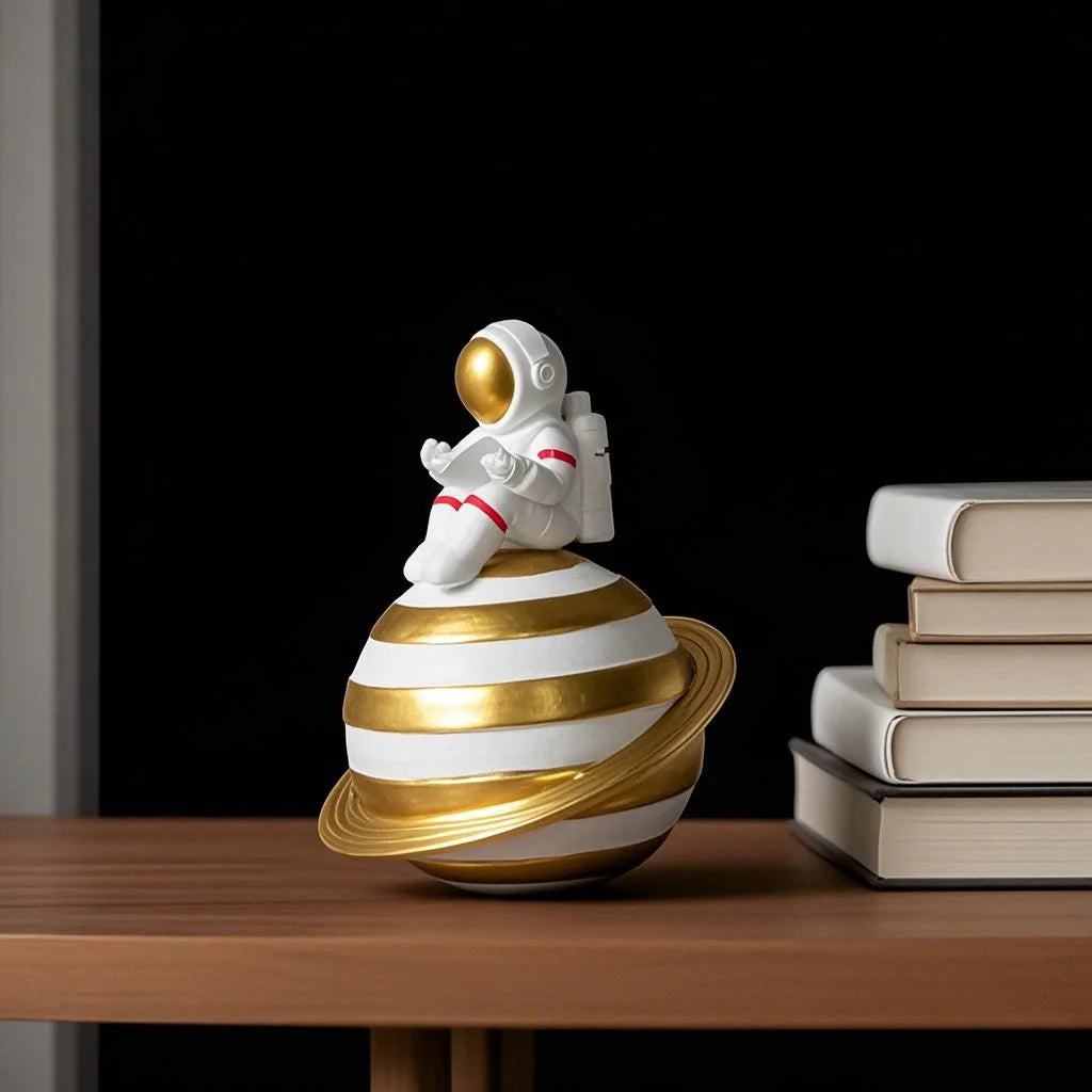 Modern Astronaut Figurine Sculpture – Unique Decor for Bookshelf or Child's Room 3