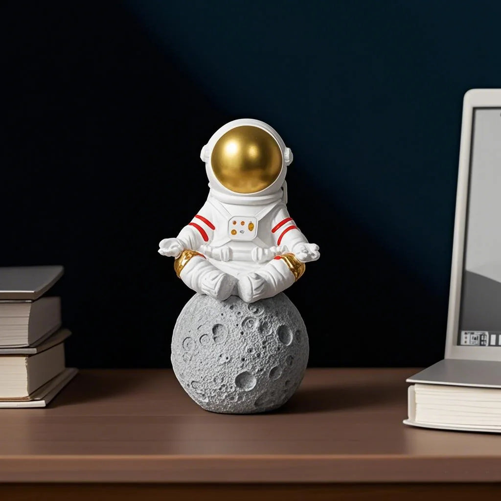 Modern Astronaut Figurine Sculpture – Unique Decor for Bookshelf or Child's Room 4