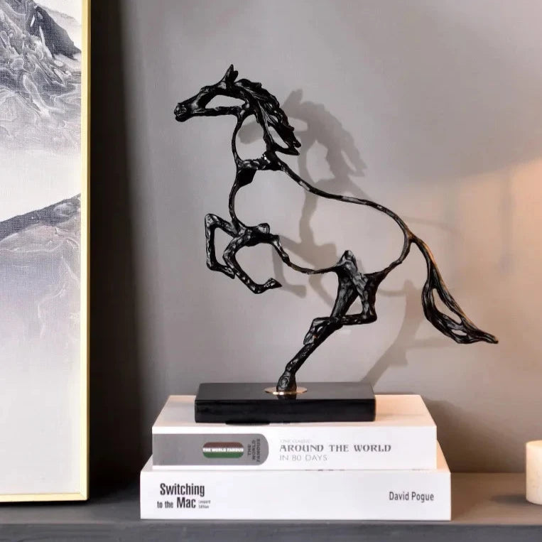 Modern Metal Stallion Sculpture – Elegant Decor for Horse Lovers 3
